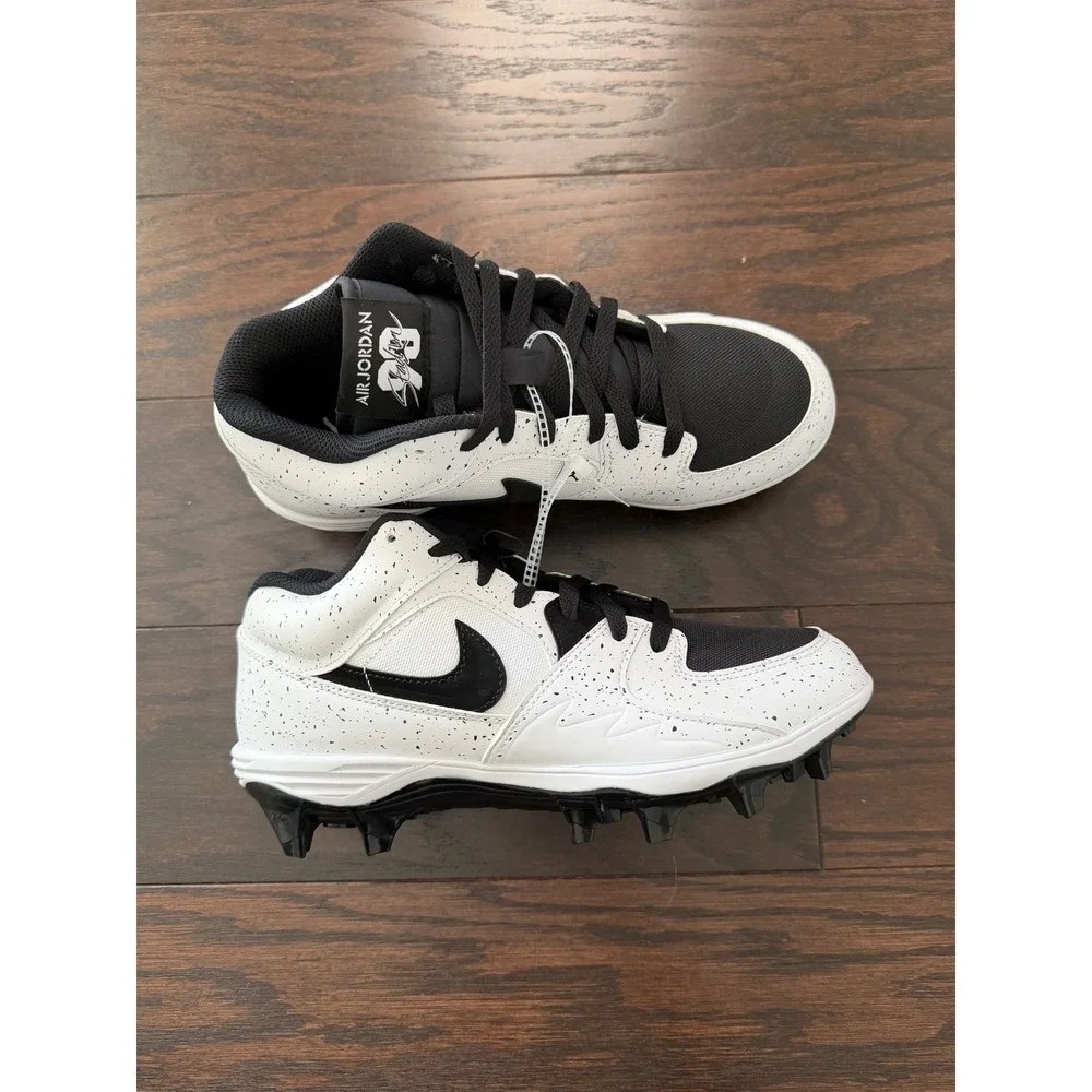 Air Jordan Stadium 90 Baseball Cleats White Black Speckle HQ0210-100 Mens 8